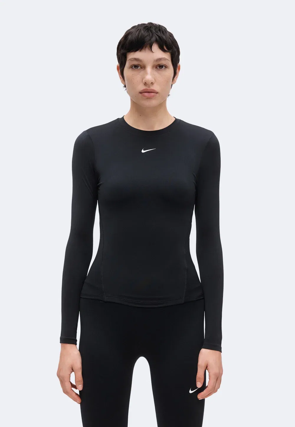 Одна облегающая блузка с длинными рукавами Nike Performance, Black/White