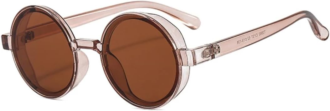 

Популярные модные круглые солнцезащитные очки для женщин в стиле ретро-панк, трендовые желто-оранжевые солнцезащитные очки для мужчин, очки с защитой от УФ-излучения UV400 UUPTTPL, Champagne Tea