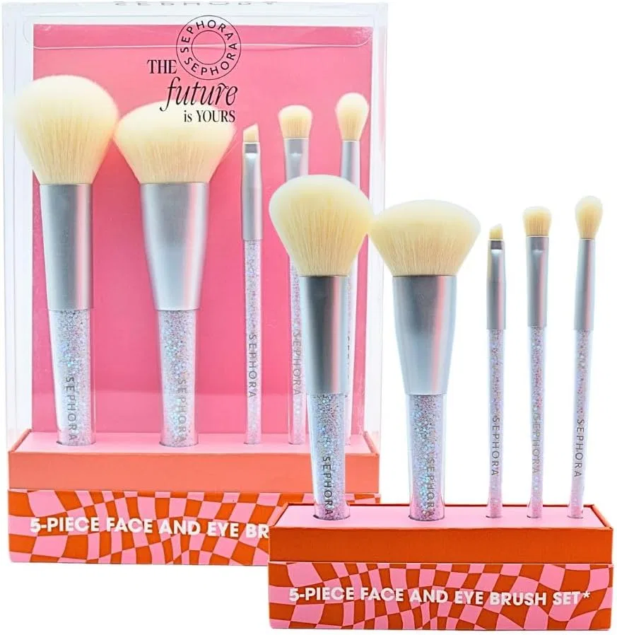 Набор кистей для макияжа 5 предметов Sephora Collection с блестящими ручками