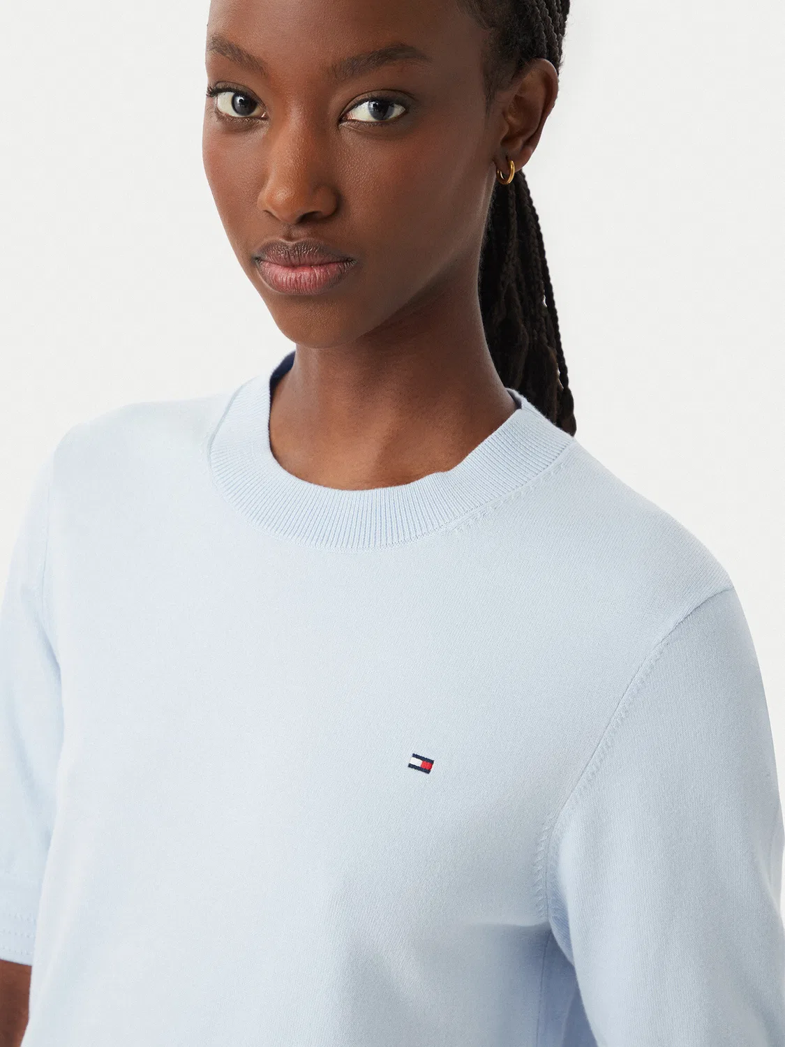 Женская футболка приталенного кроя Tommy Hilfiger, синий — фото 4