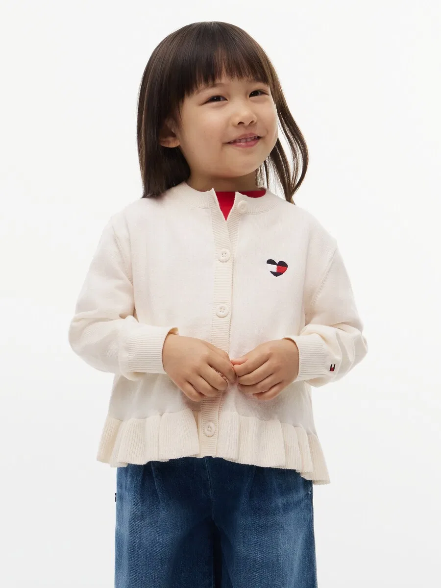 Вязаный кардиган TOMMY HILFIGER бежевого цвета — фото 2