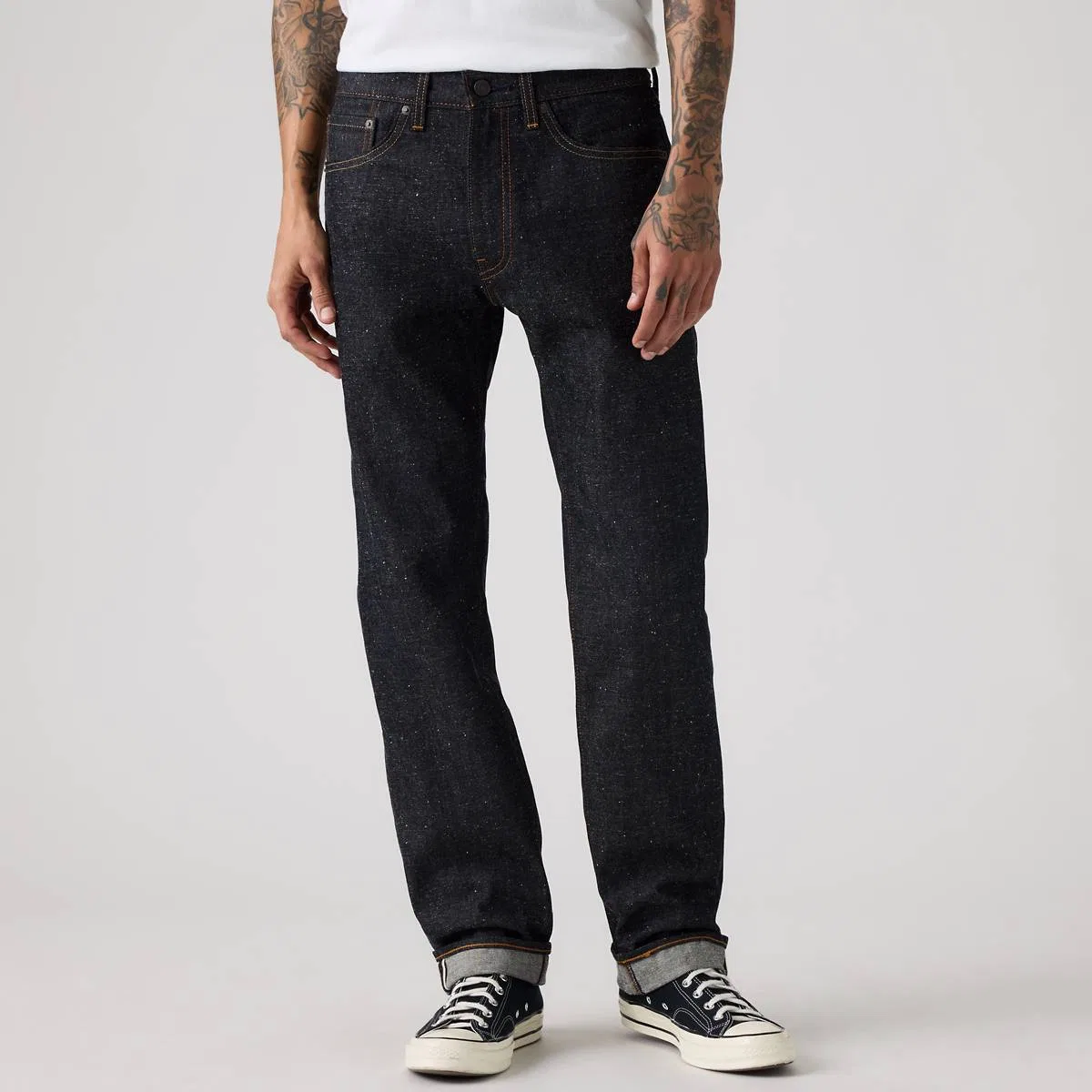 Мужские джинсы 505 из обычной кромки Levi's, Neppy Rigid Selvedge - Dark Wash — фото 2