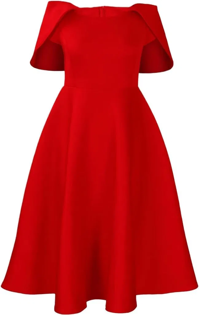 Женское платье с завышенной талией O-Neck Generic, Red