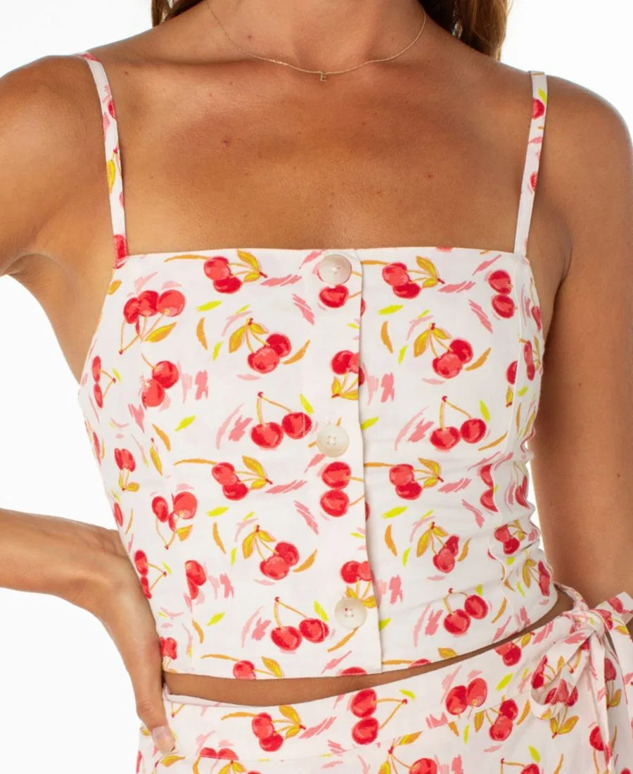 Женский топ с квадратным вырезом без рукавов Island Sun Roxy, Hibiscus Cherry On Top — фото 4