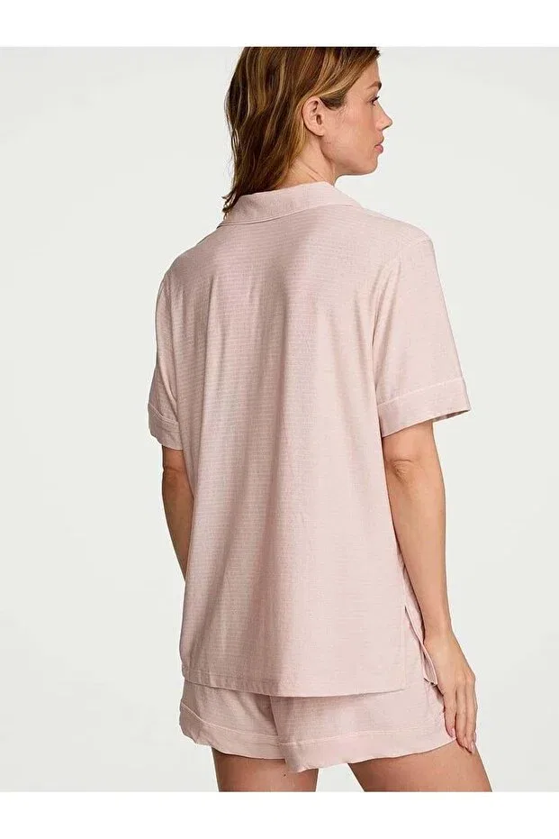 Женский комплект пижамы с коротким рукавом Sosoft Modal Short Pajama Set Victoria'S Secret, Light Beige — фото 2
