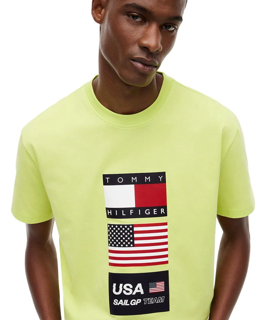 Футболка с принтом U.S. SailGP Flag Crewneck Tommy Hilfiger, Citra Lime — фото 3