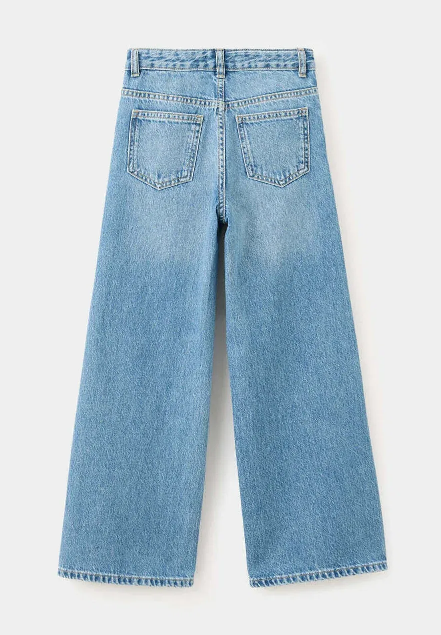 Детские джинсы свободного кроя Mango Kids, Blue — фото 4