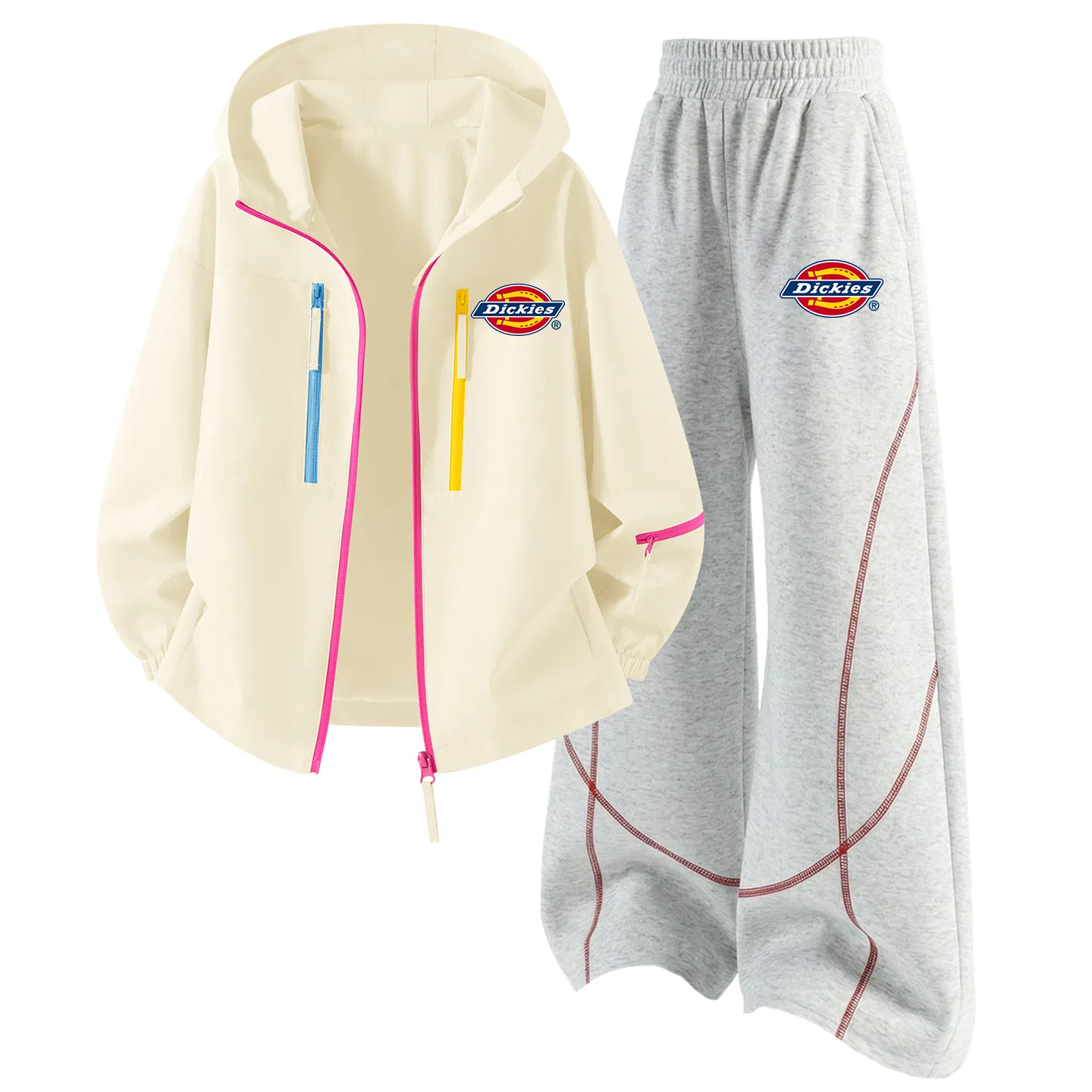 Детский комплект из худи и брюк Dickies, Silicone Standard K Dawn White+Standard Thick K White Heather Gray