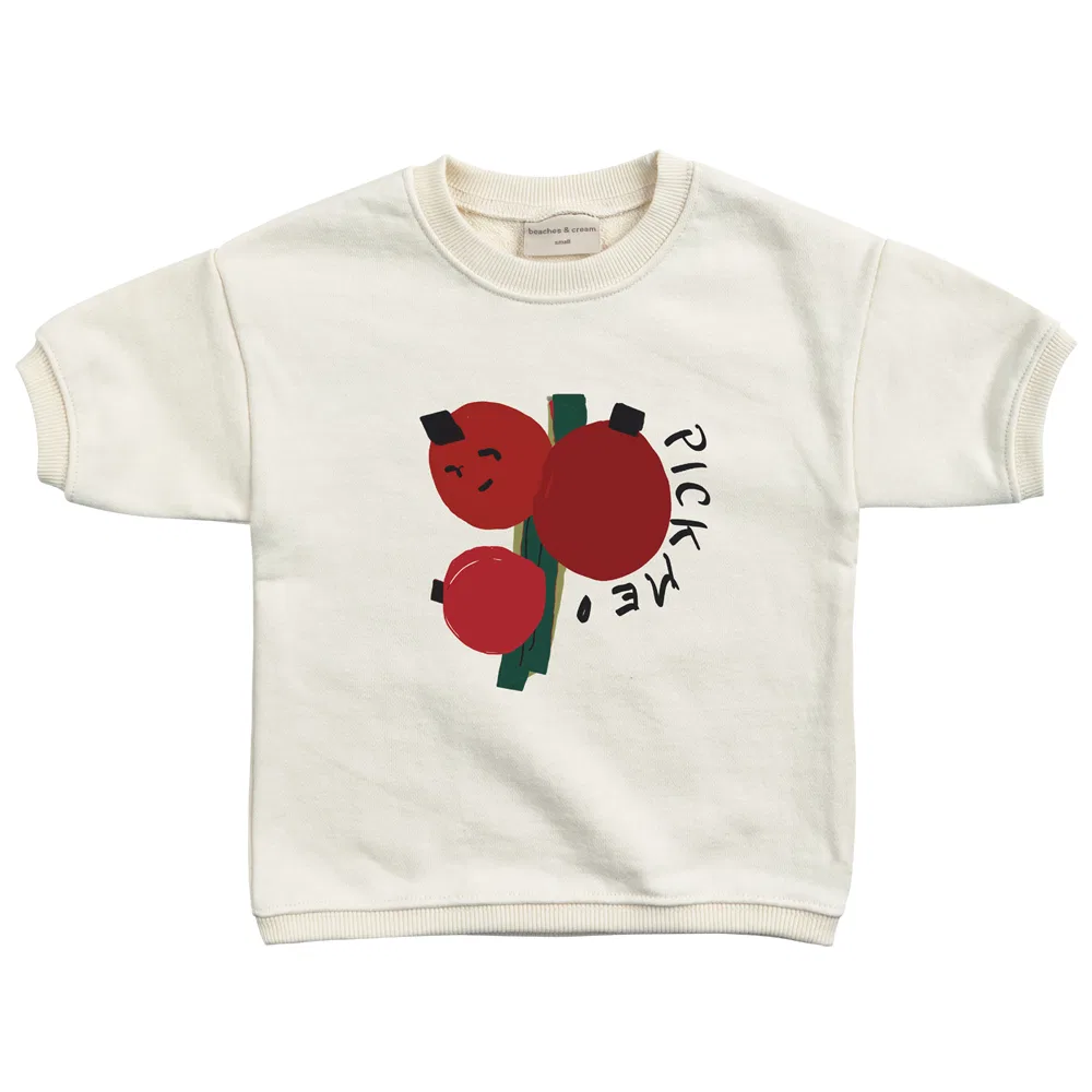 Детская футболка с коротким рукавом с принтом PICK ME BEACHESAND CREAM KIDS, White