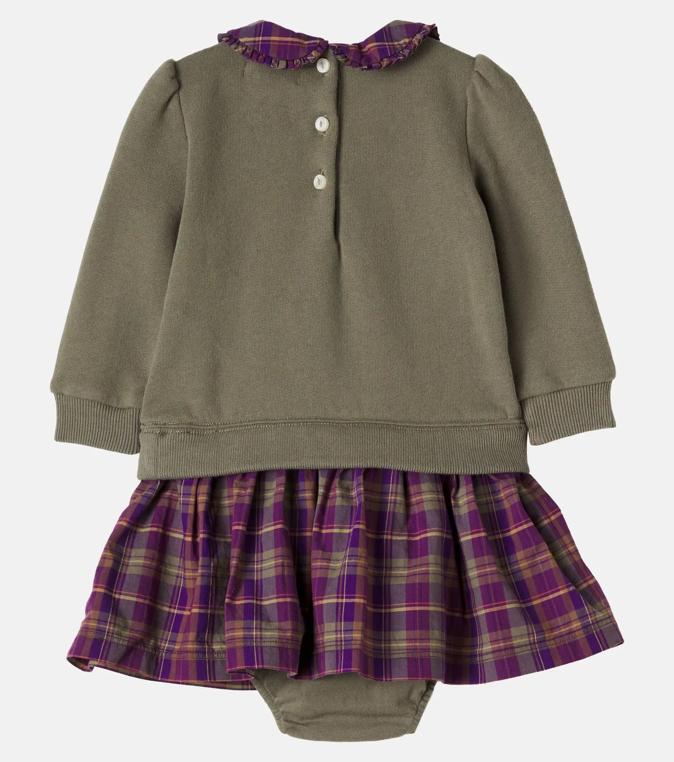 Комплект платьев с трусиками-панталонами Polo Bear Polo Ralph Lauren Kids, зеленый — фото 3