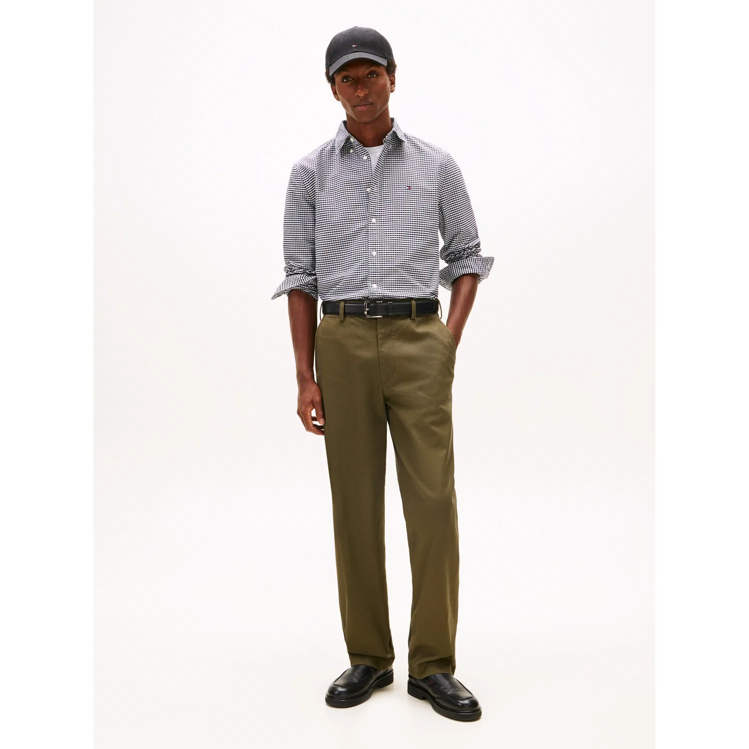 Мужская рубашка с длинным рукавом Regular fit Tommy Hilfiger, Black/Check — фото 3