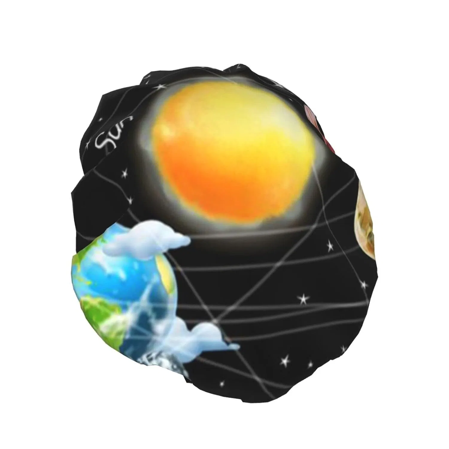 Многоразовая шапочка для душа Double Splash Proof, TOLKAT, на 1 шт, One Size, Planets, Stars and Milky Way Galaxy — фото 2