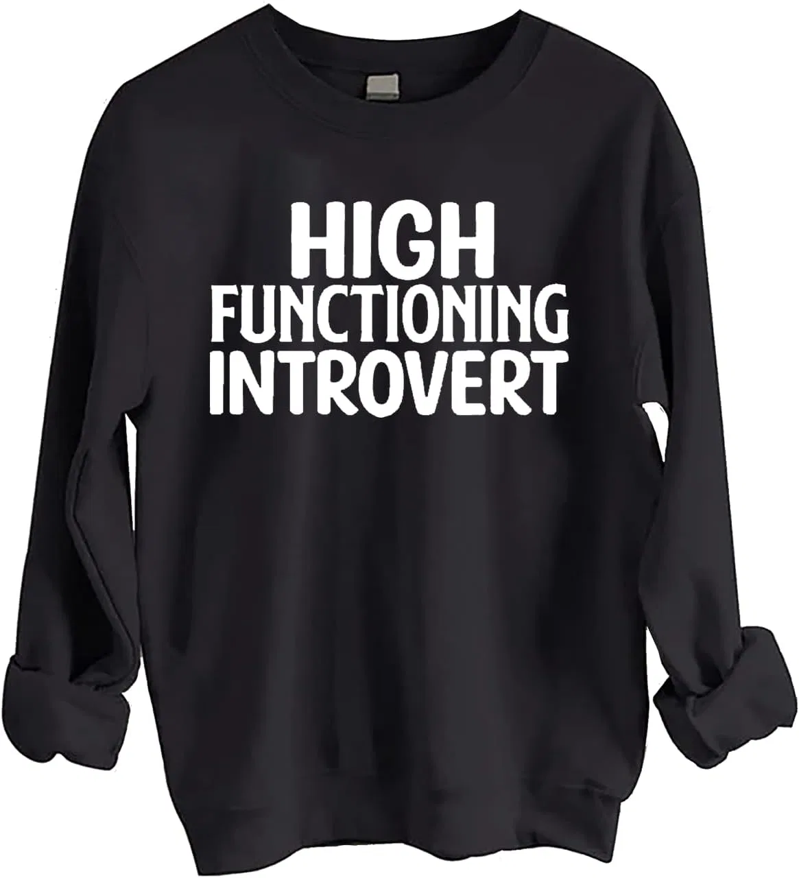 Мужской свитшот с принтом High Functioning Introvert, чёрный