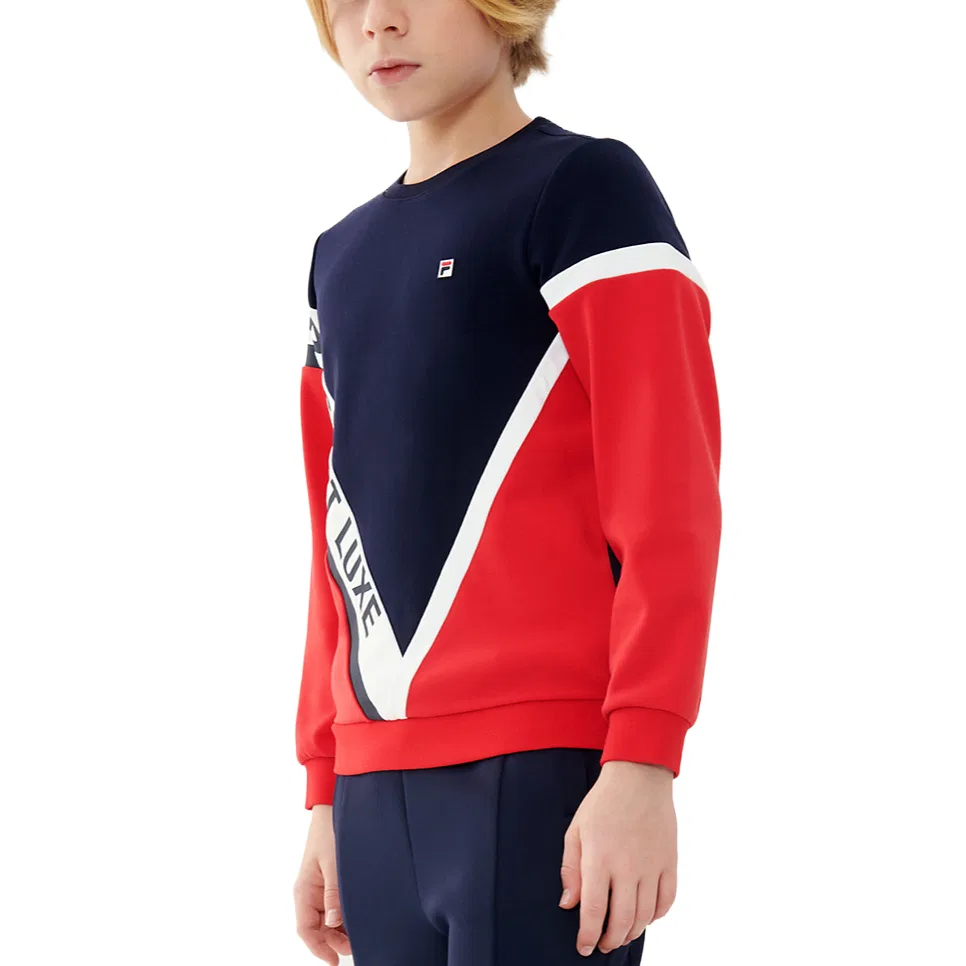 Детский свитшот с круглым вырезом FILA KIDS, Royal Blue — фото 3