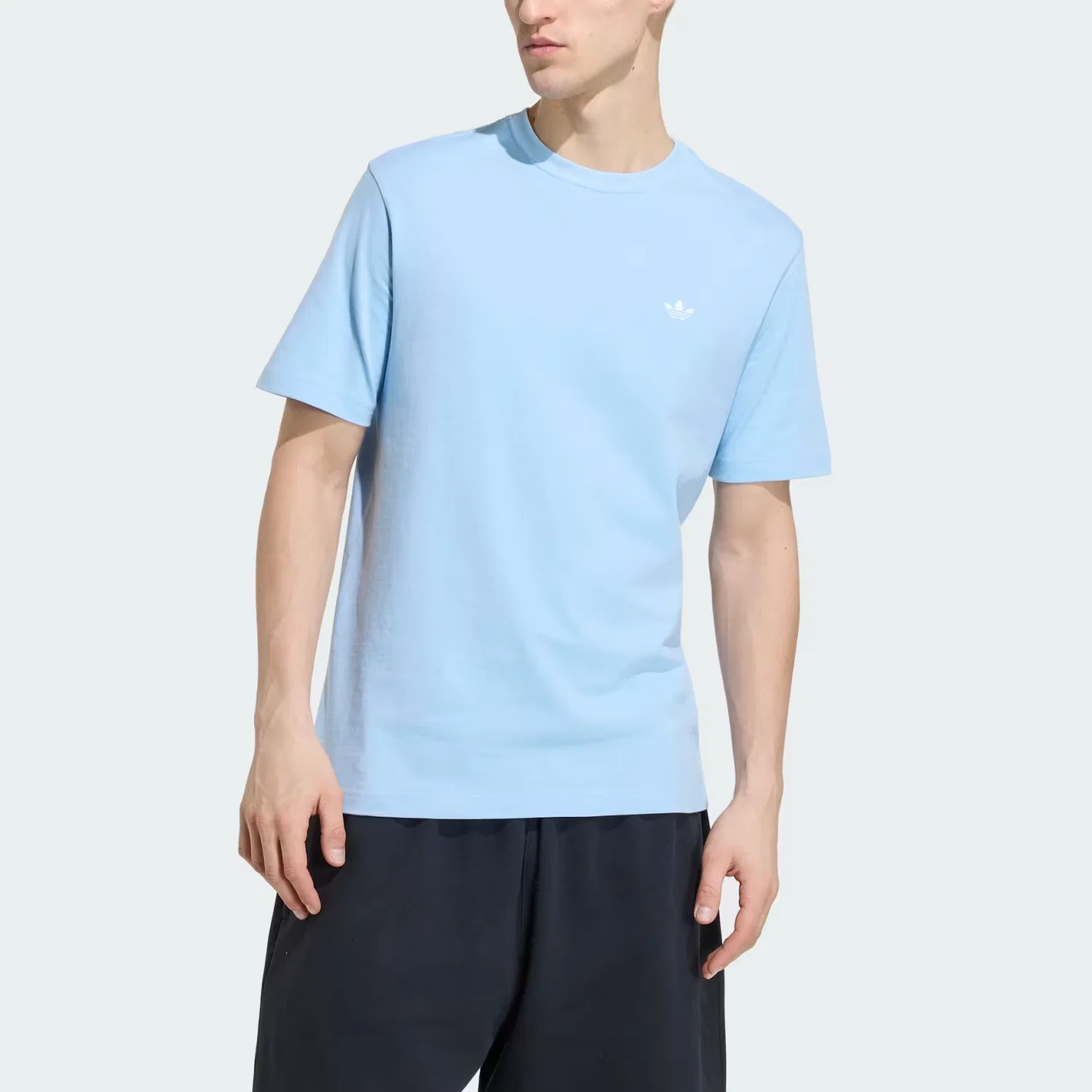 Мужская футболка с круглым вырезом Trefoil Essentials Adidas Originals, Sky — фото 4