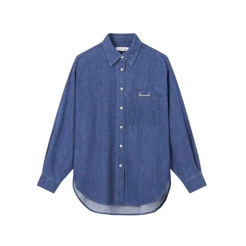 Рубашка женская LACOSTE 3GF/Dark Indigo с лацканом