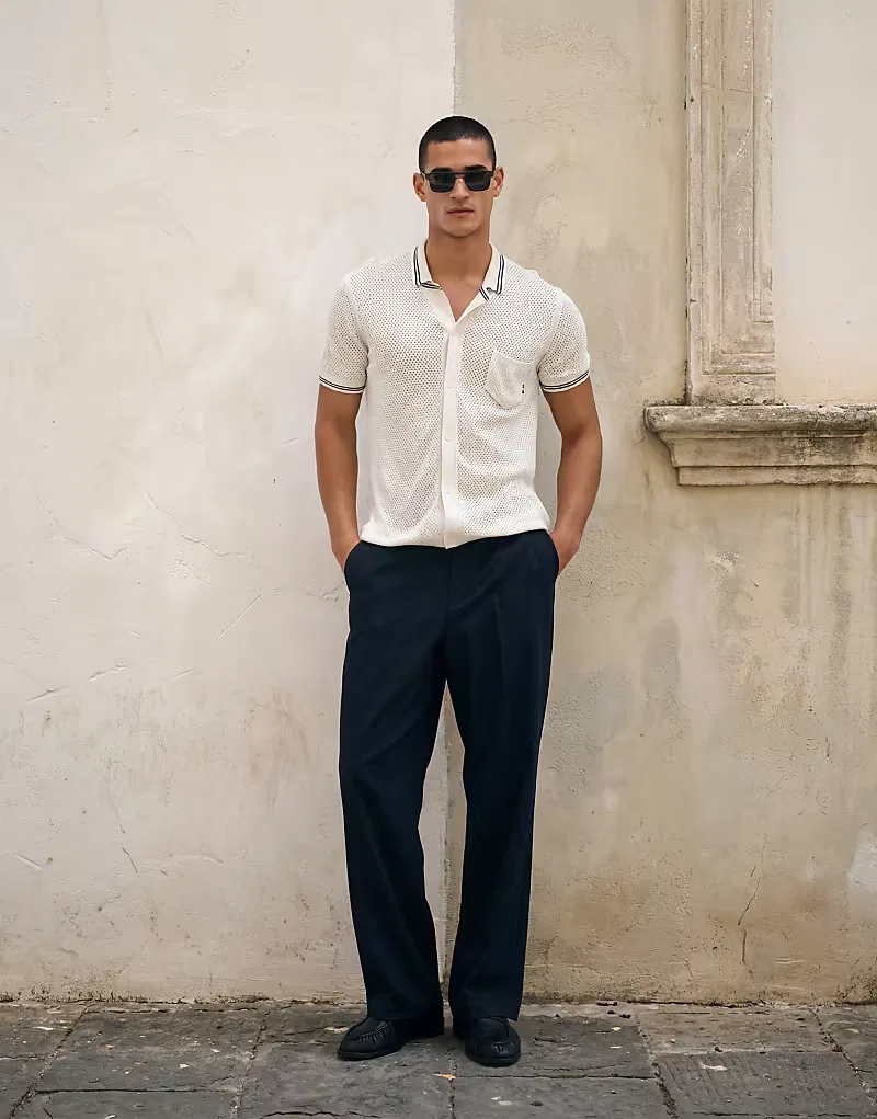 Вязаная рубашка Tommy Hilfiger слоновой кости