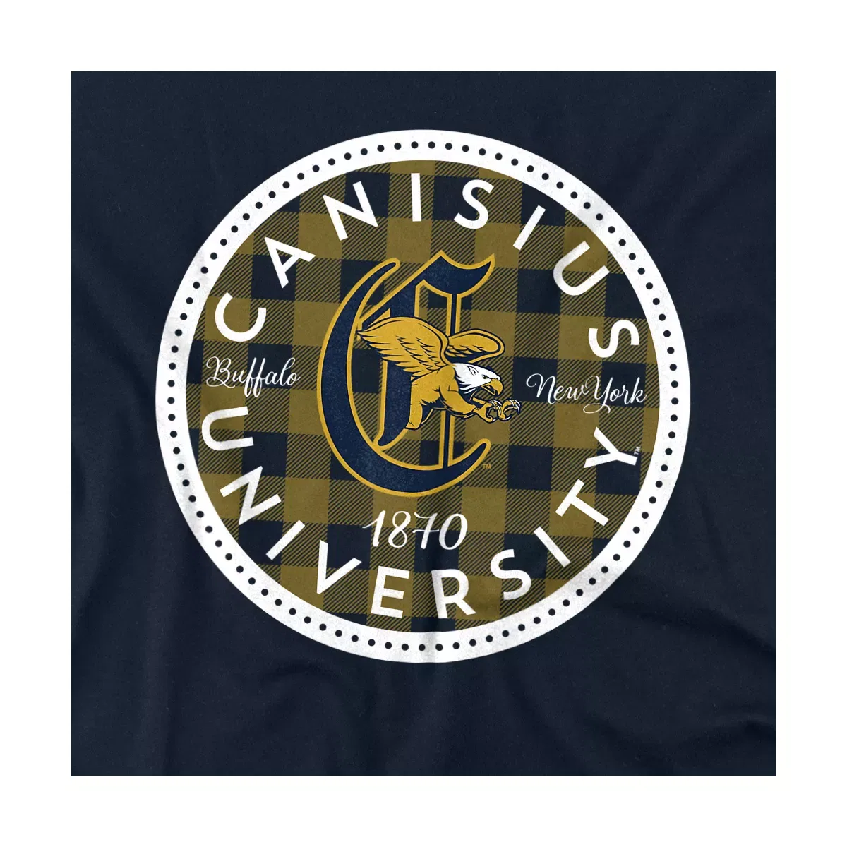 Детский боди-комбинезон с коротким рукавом Canisius College Plaid Badge NCAA, Navy — фото 2