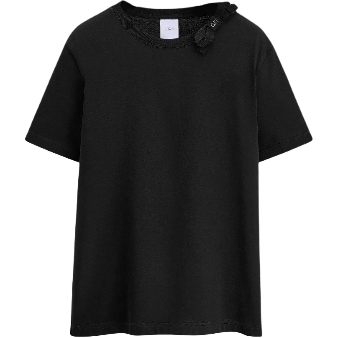 Женская футболка с круглым вырезом Black DIOR