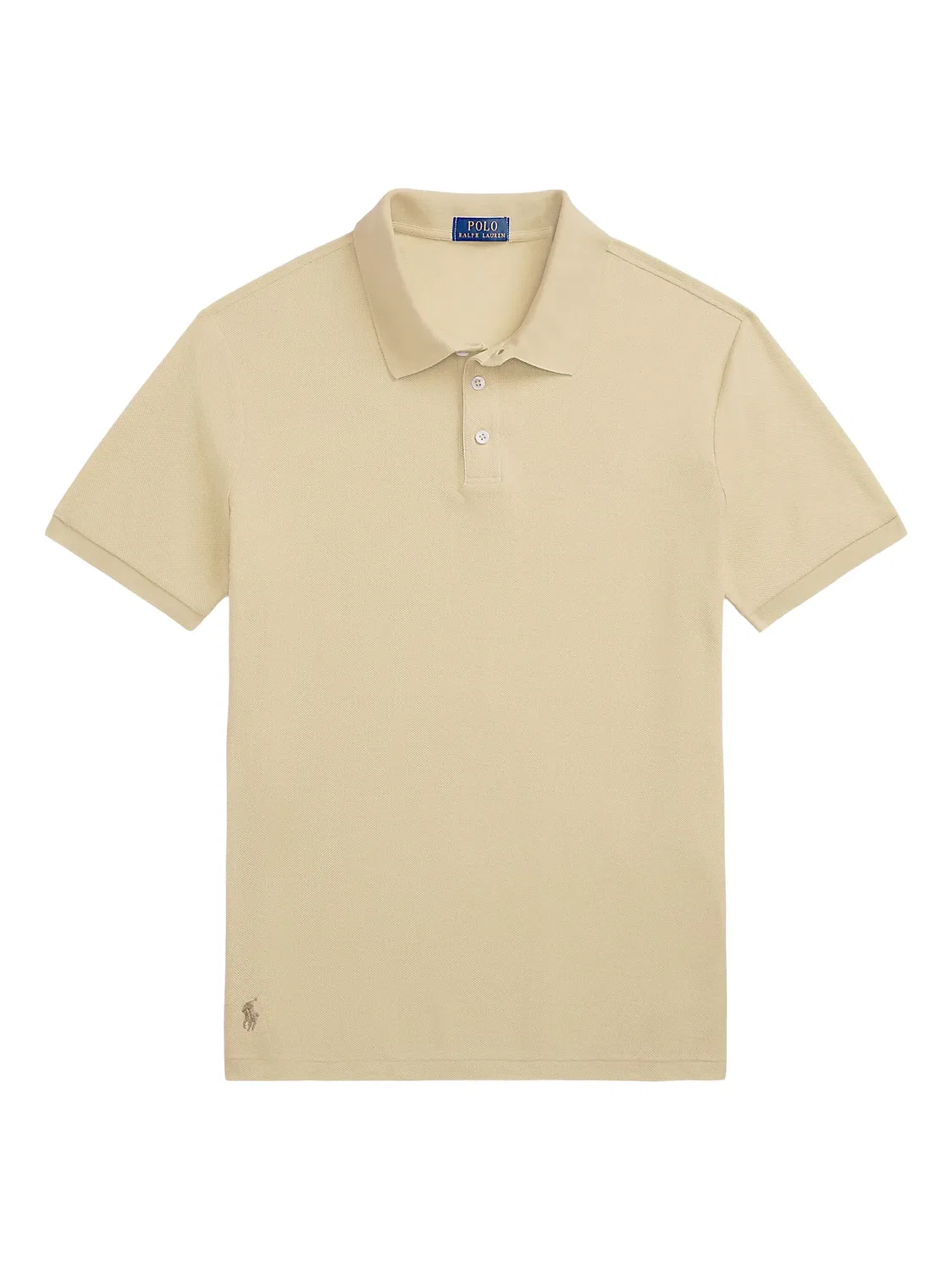 Коттонная футболка-поло цвета песочного бежа Polo Ralph Lauren, песочный бежевый