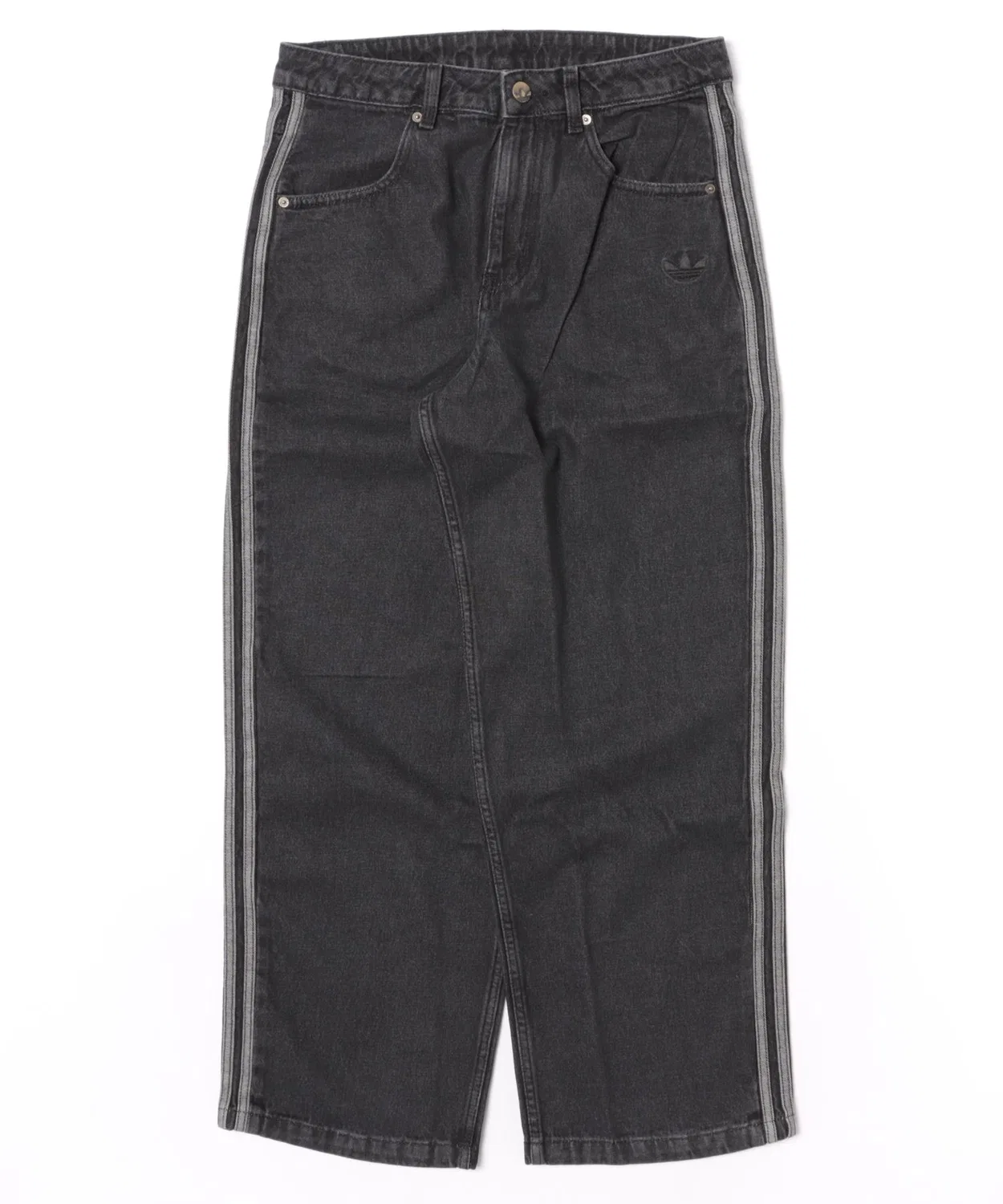 Мужские джинсовые брюки свободного кроя с брендовым логотипом Adidas M SST Denim Trackpants, Black Denim