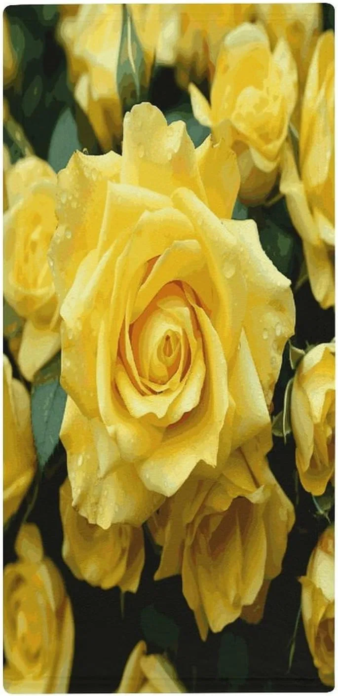 Мочалка из кораллового флиса KLSVTMEA, набор 1 шт, 72.9x35.1 см, Желтая Роза