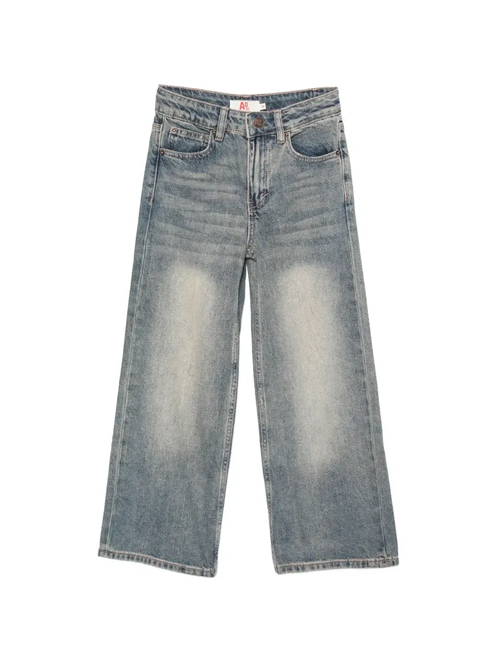 Широкие джинсы с эффектом потертости American Outfitters Kids, синий
