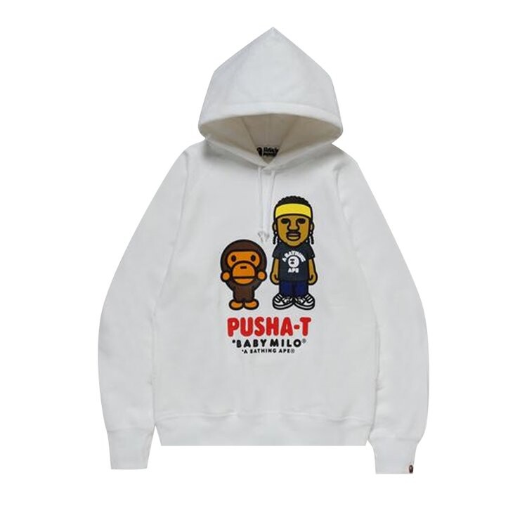 

Худи BAPE x Pusha-T Baby Milo Pullover Hoodie 'White', белый