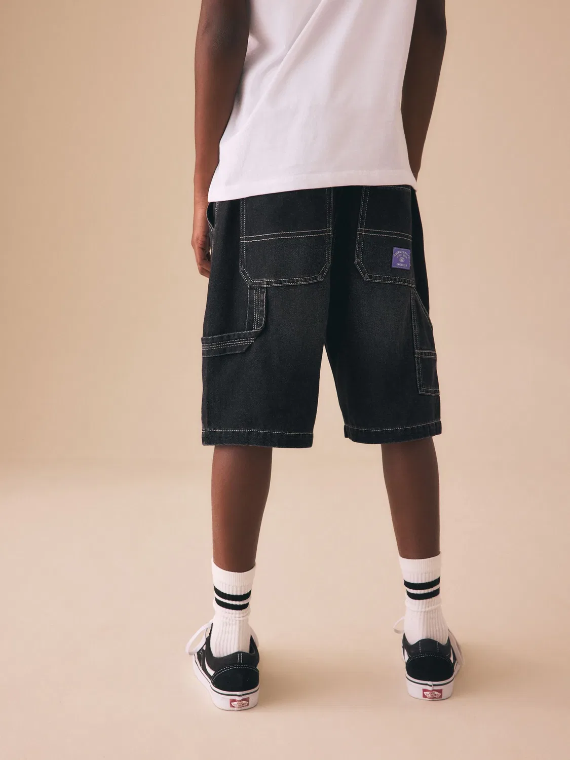 Шорты джинсовые карго, Black Carpenter Denim Next, черный — фото 3