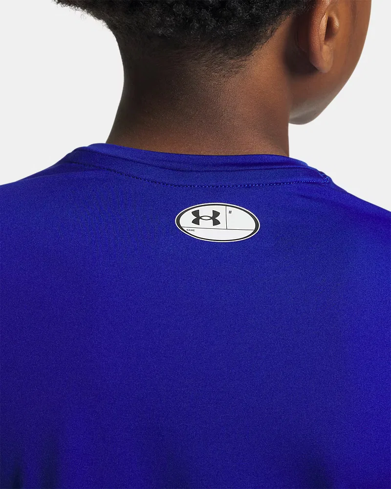 Лонгслив ультралегкий влагоотводящий HeatGear Armour UnderArmour, Royal/White — фото 3