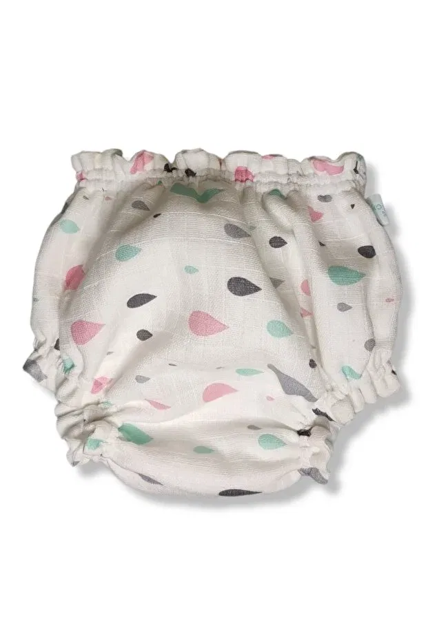 Детские трусы для девочек с принтом Pink drops patterned panties with mattresses (liquid proof) drop training pants swimsuit shorts Majkabeba, Pink Gray Drop