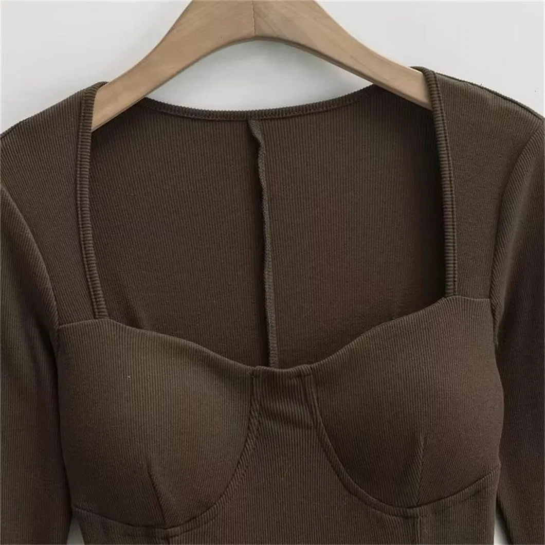 Женское зимнее вязаное платье с квадратным вырезом Slim Fit Vintage, Black — фото 2