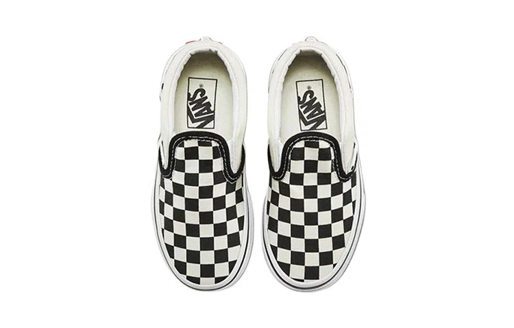 Детские кеды Vans Classic Slip-On с шахматным принтом, Черно-белые — фото 4