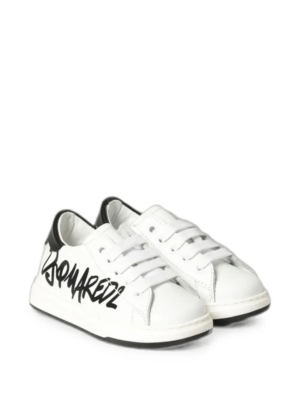 Кожаные кроссовки с граффити-принтом Dsquared2 Kids, белый — фото 3