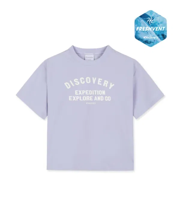 Футболка с принтом FreshVent Seersucker, детская, Discovery Expedition Kids, лавандовый — фото 2