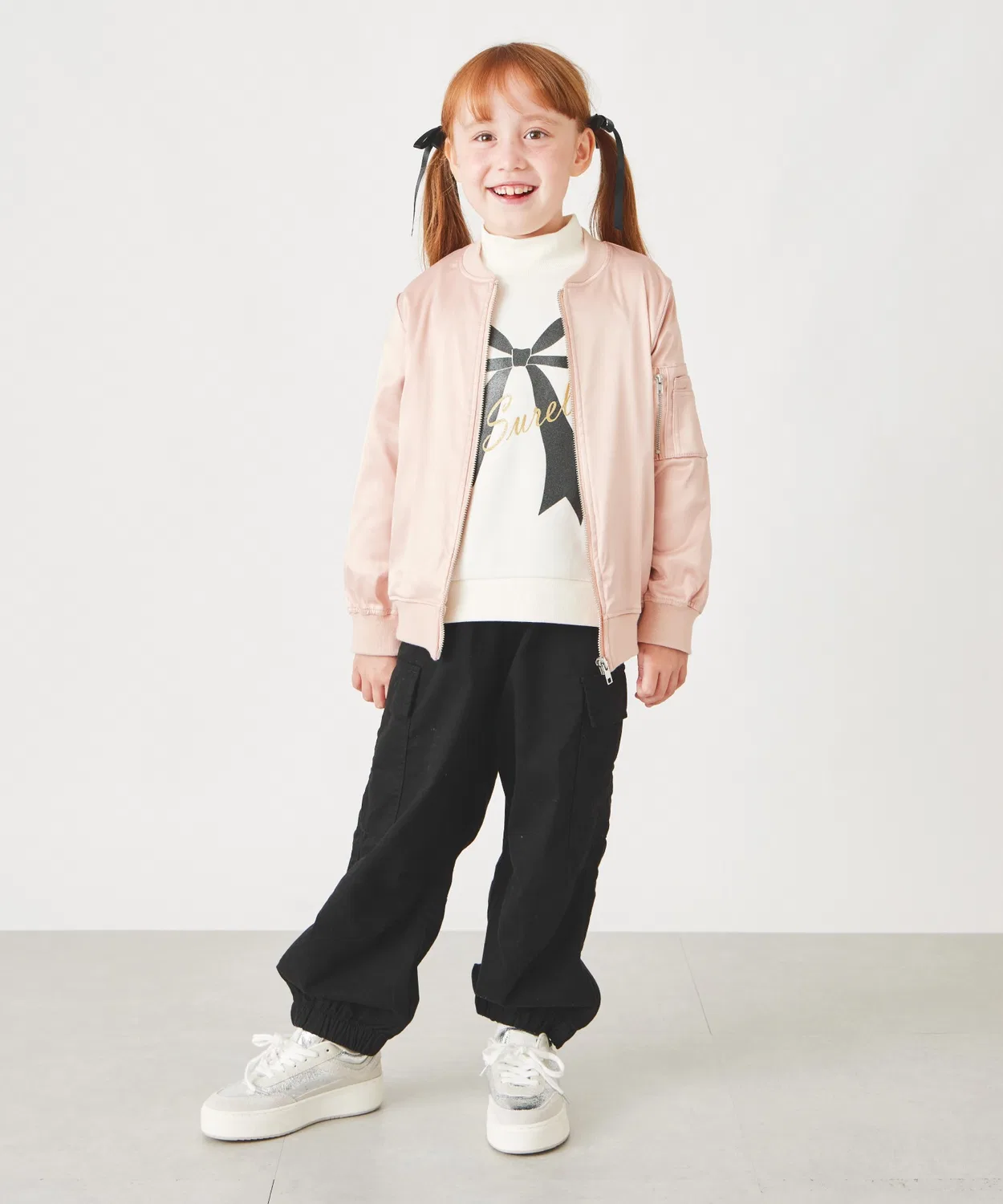 Детская куртка MA-1 из сатина с длинным рукавомever closet, Pink — фото 4