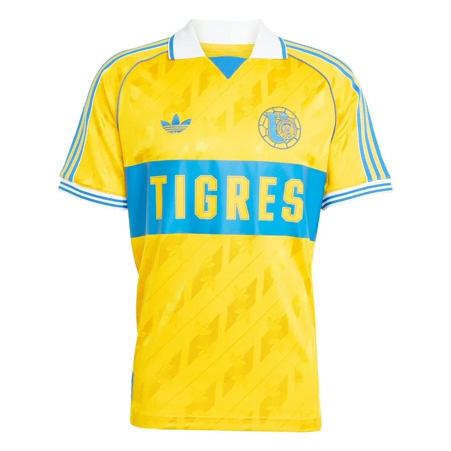 Футболка ADIDAS ORIGINALS 'UANL Tigres Anniversary' желтого и темно-желтого цвета