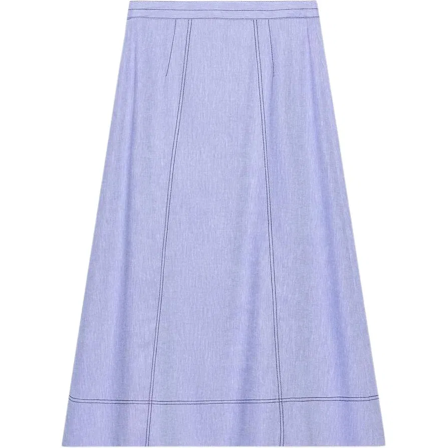 Женская юбка-миди без принта ZARA, Light Blue — фото 3