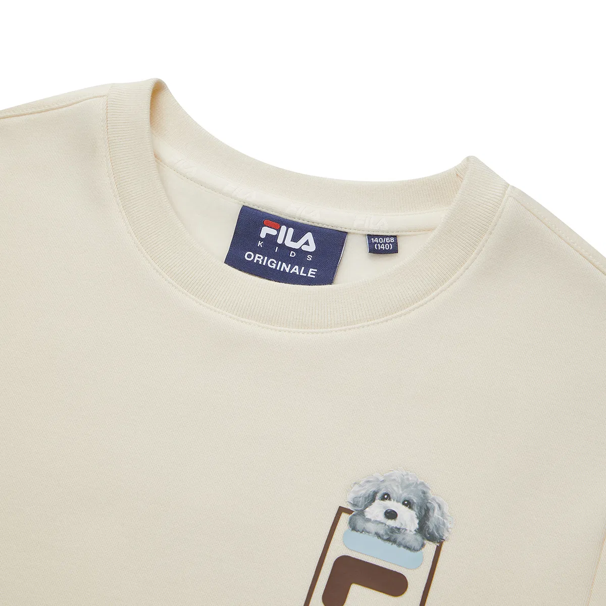 Детский свитшот с круглым вырезом Maltose White FILA KIDS, Maltose White — фото 4
