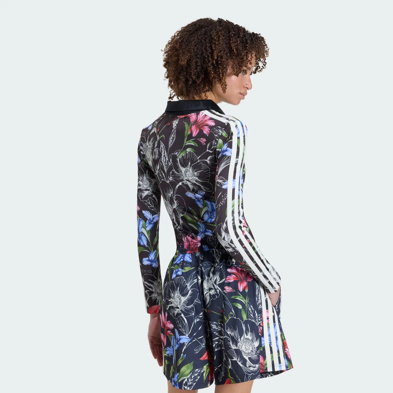 Женский облегающий комбинезон с принтом ADIDAS x FARM RIO ONESIE, Adidas, Черный Белый Разноцветный — фото 3