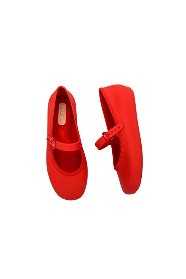 Детские балетки для девочек с принтом Mini Melissa, Red — фото 4