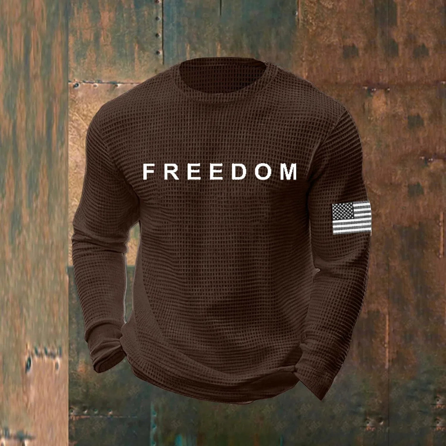 Мужская свободная футболка с V-образным вырезом Patriot, Brown — фото 2