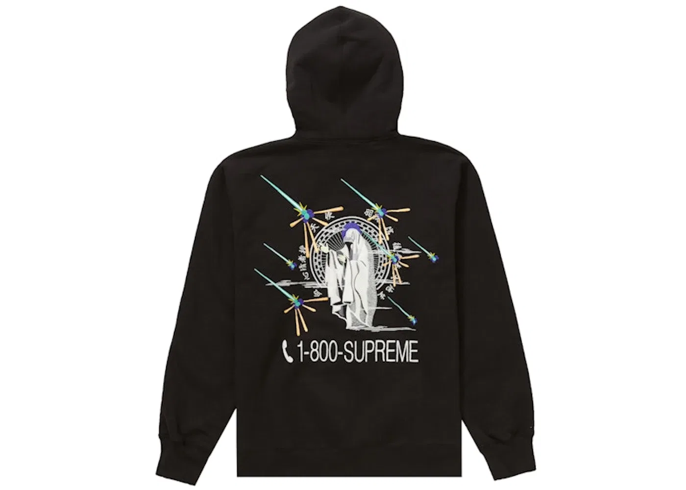 Мужская худи с капюшоном с принтом Hooded Sweatshirt Supreme, Black — фото 2