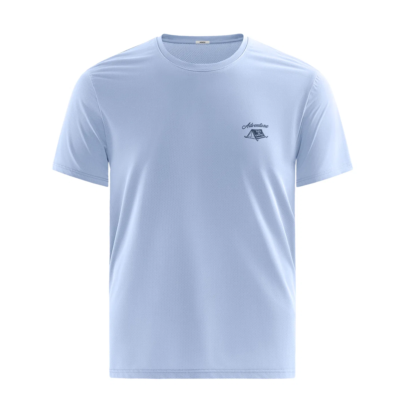 Детская футболка с принтом Cool Ice Silk Quick Dry Glacier Blue Camping Adventure Chest Logo MINISO, Glacier Blue
