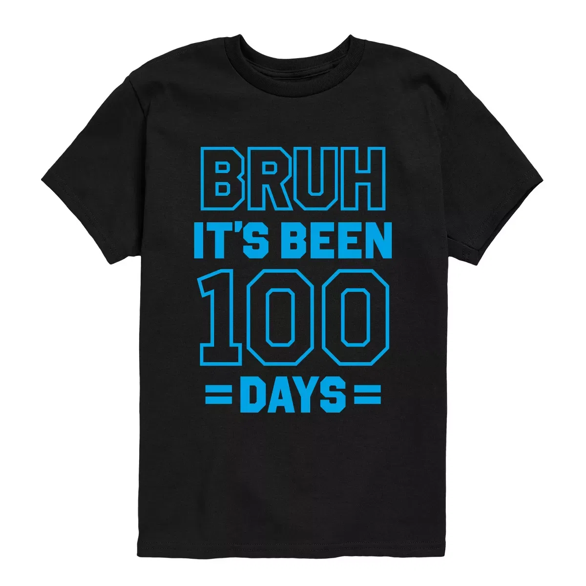 Детская футболка с принтом Bruh it's Been 100 Days Instant Message, Black