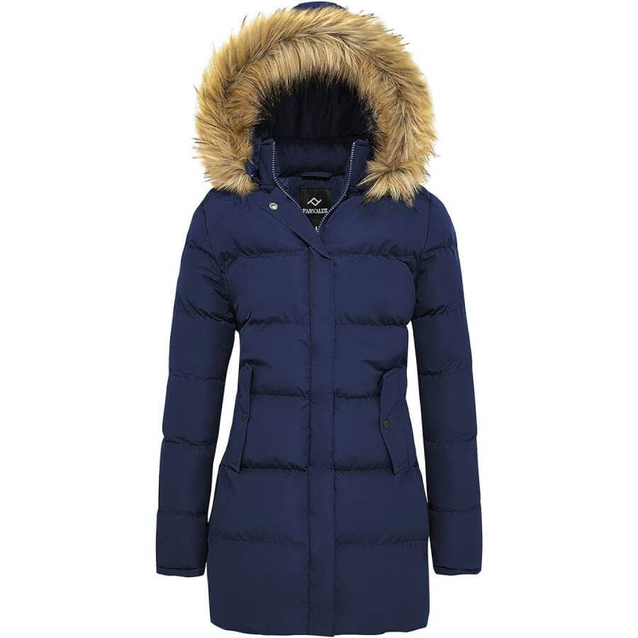 

Куртка Farvalue Women's Winter Coat Thicken Puffer, темно-синий