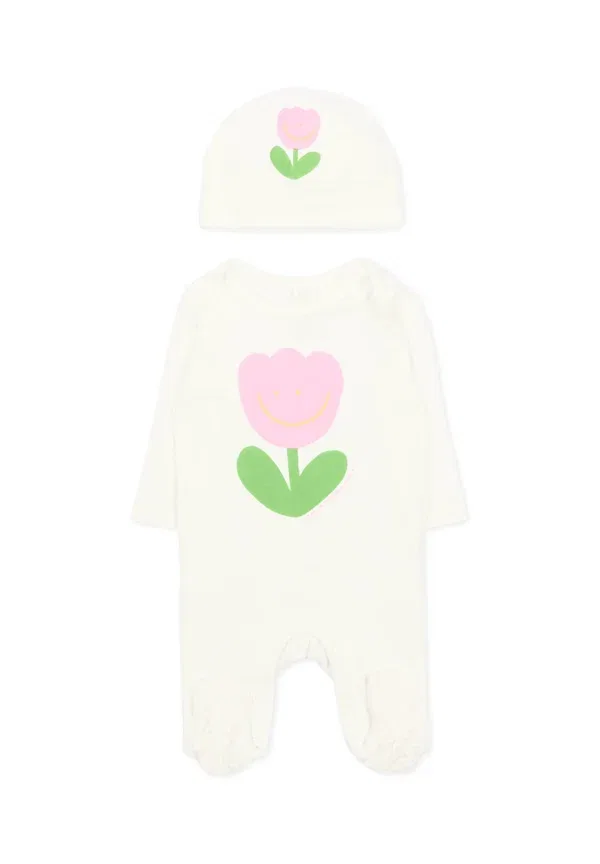 Комплект пижамы с цветочным принтом Sleep Suit Stella Mccartney Kids, ivory, слоновая кость
