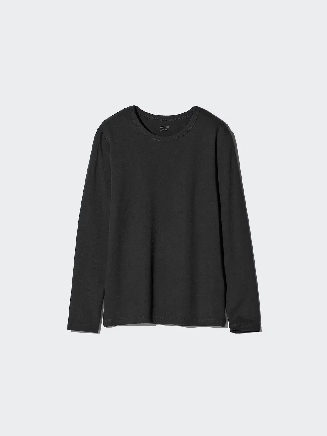 Футболка Uniqlo Heattech, хлопковая, для повседневной носки, черный