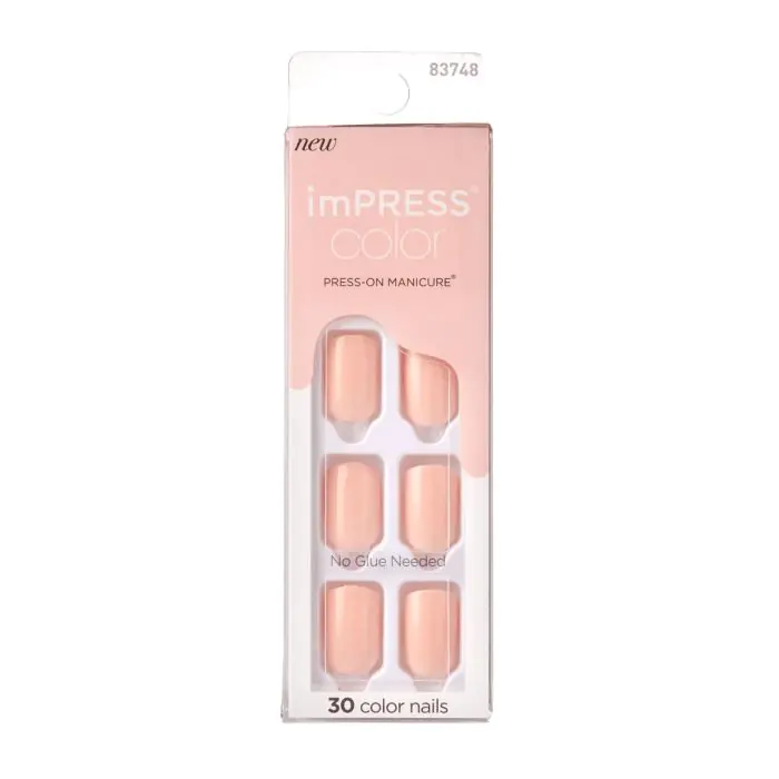 

Накладные ногти impress color nails uñas postizas Kiss, цвет peevish pink