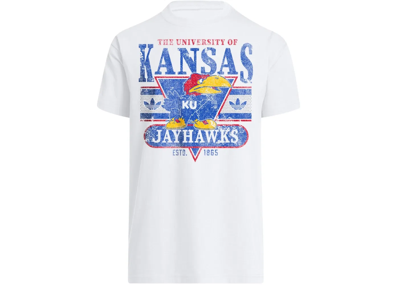 Мужская футболка с принтом Adidas Jayhawks Graphic T-Shirt, Kansas White Multi